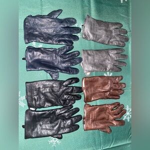 Men's Leather Gloves Set of 4 - Black, Dark Brown, Gray, Navy Blue